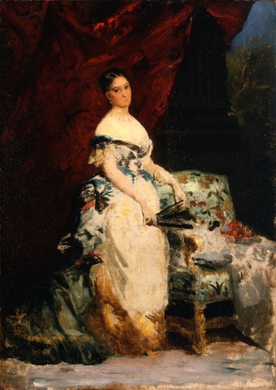 Portret van Prinses Brancaccio-Massimo, 1860-70 door Edouard Louis Dubufe
